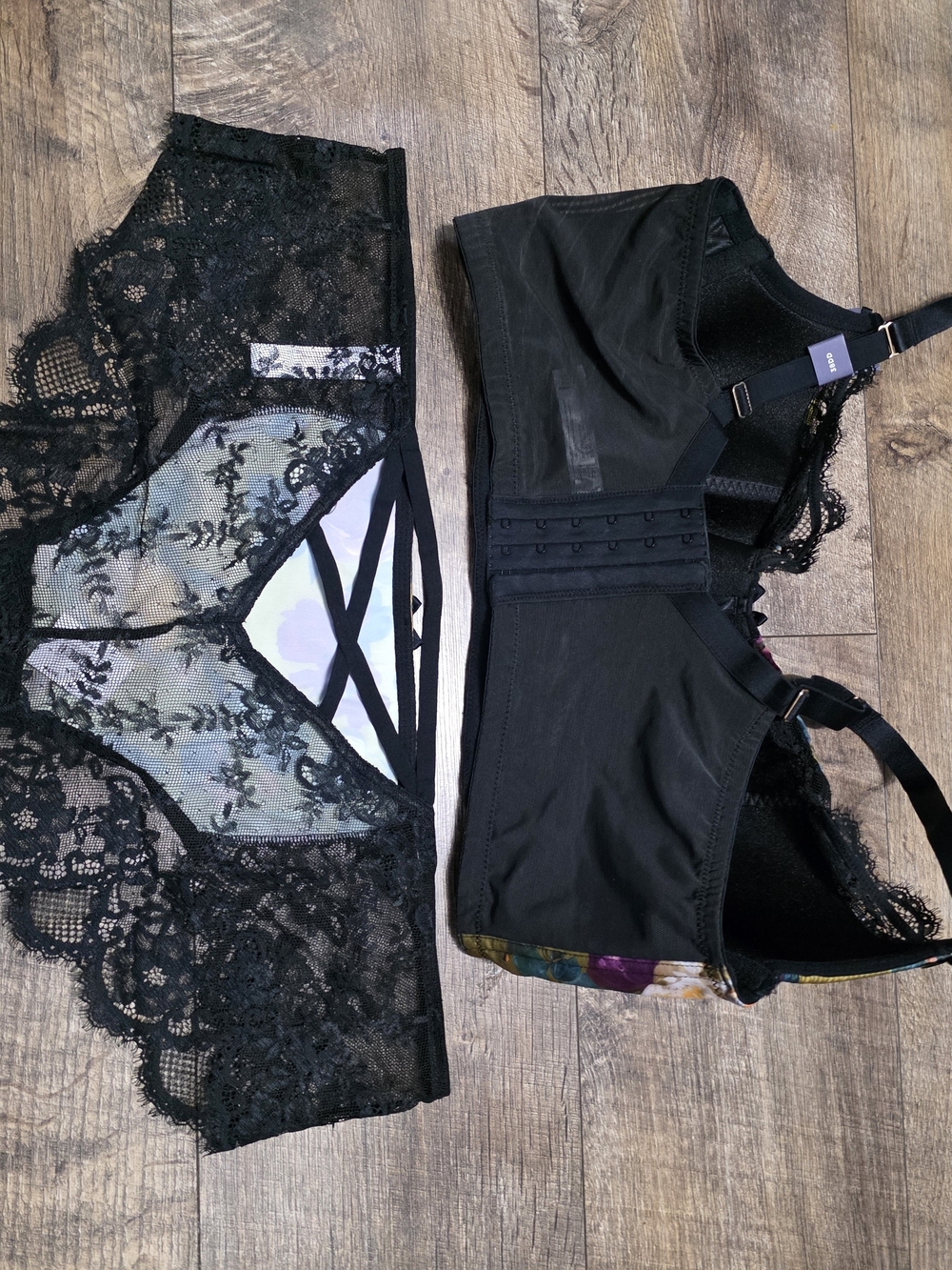 New CACIQUE Floral Lace Underwire Bra & Bikini Set Green BRA 38DD Panty 14/16 - Picture 9 of 13